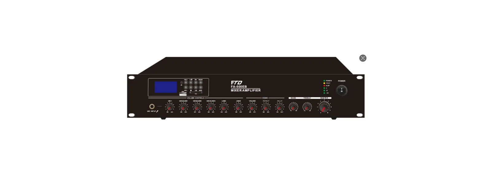 60W Mixer Amp with Mp3/FM/SD/Bluetooth,DAB, 3 Mic, 2 Aux, 70V/100V/4-16ohms, AC 230 &DC24V, 3 XLR Phantom power input , line input/MIC input Switchable, EMC input, ECHO function EC-60EB