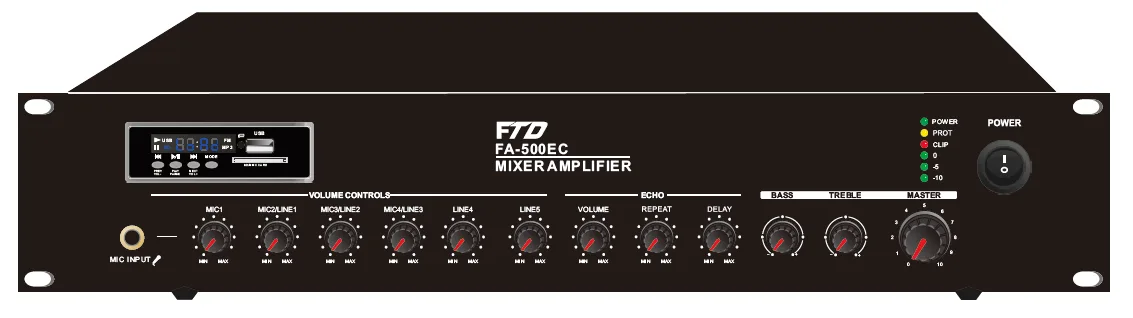 60w Economy Mixer Amplifier with Mp3/FM/SD/Bluetooth/Echo EC-60EC