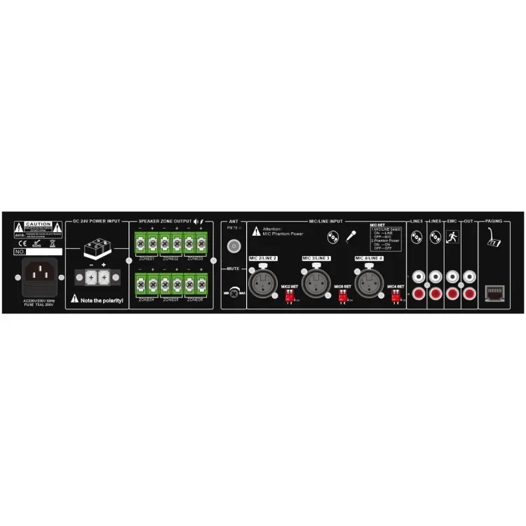 6 Zone 60W Mixer Amp with Mp3 & FM EC-60R 4