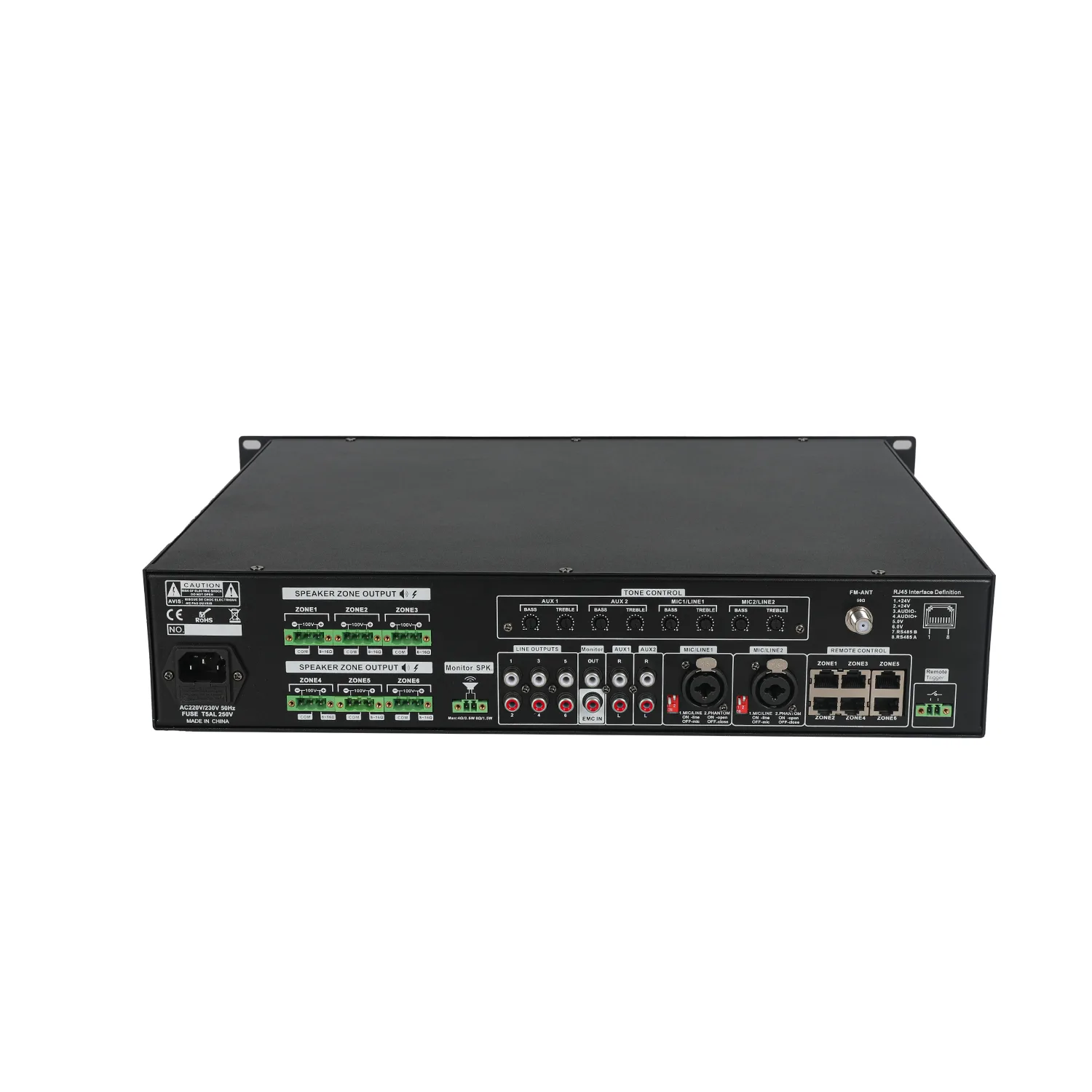 6 ZONE 60W PA 6×6 Matrix mixer amplifier +USB/SD/FM/BLUETOOTH EC-660X 4