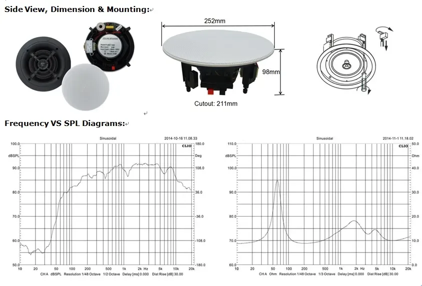 EC-740 6" +1.5" 40W Framless Ceiling Speaker 3