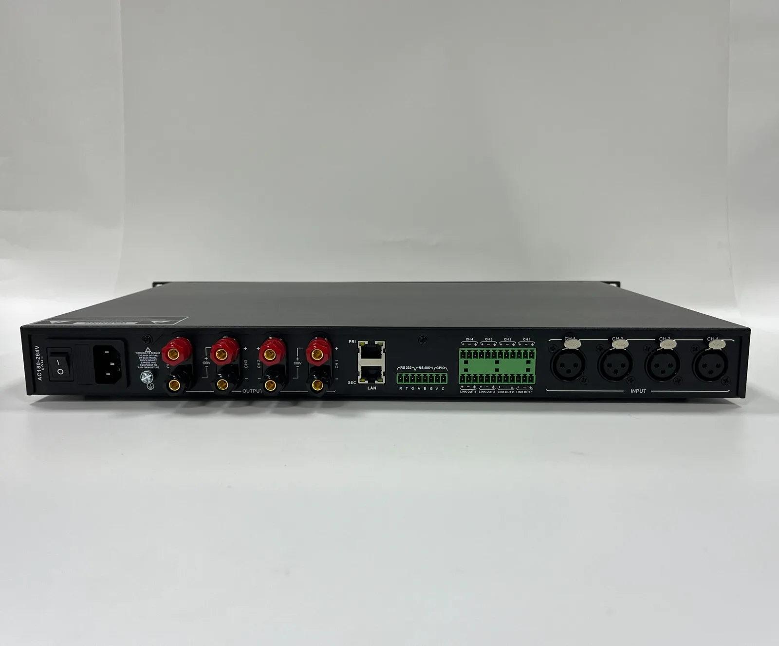 EC-4300DT 100V & 8ohms Four 4×300W Channel Class-D Amplifier with IP Dante and DSP 4