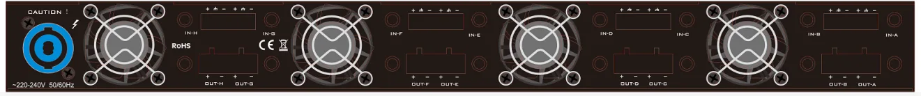 EC-8350 8CH 8×350W 8ohms Professional power amplifier 3