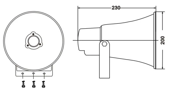 EC-115H 15W Outdoor Horn Speaker 3
