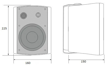 ECX-420 4" Two Way Wall Mount Speaker (20W) 3