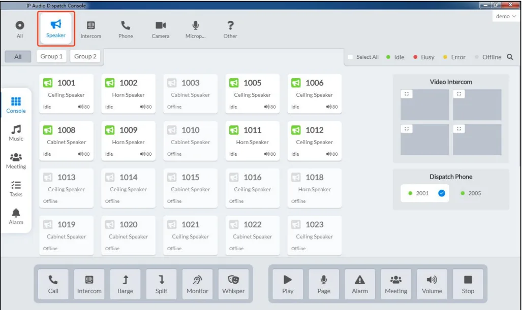 ONVIF Network IP Audio Dispatch Console 2